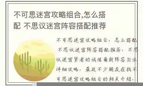 不可思迷宫阵容搭配插图