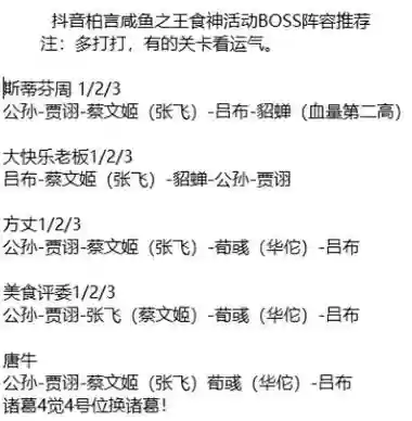 食神活动阵容插图1