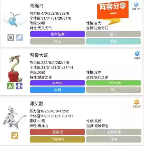 宝可梦毕业阵容搭配，宝可梦毕业阵容搭配图插图