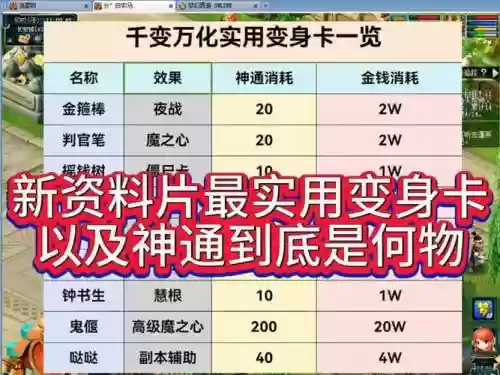 梦幻西游合成进阶变身卡消耗，梦幻西游进阶变身卡多少钱插图
